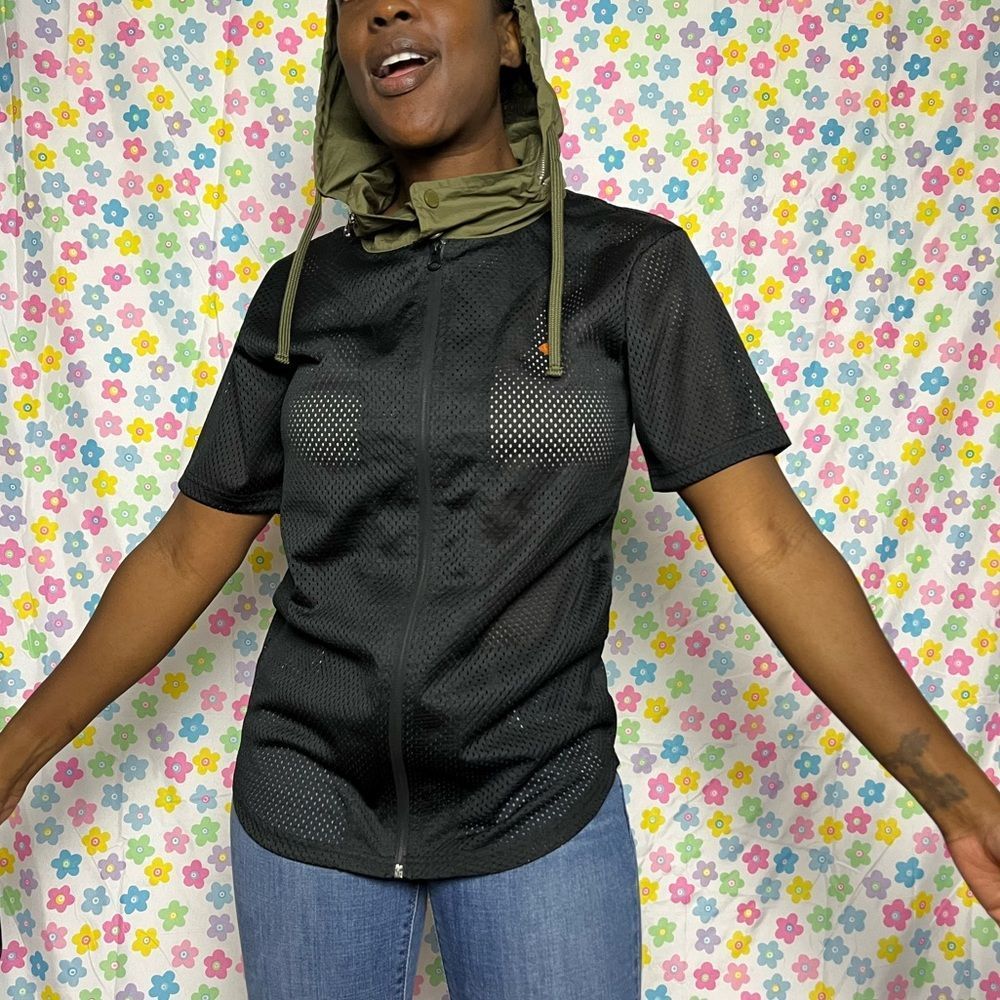 diamondsupplyco mesh hoodie zip up. Perfect condition. Size small.  Army green